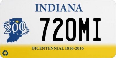 IN license plate 720MI