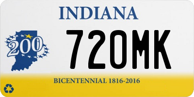 IN license plate 720MK