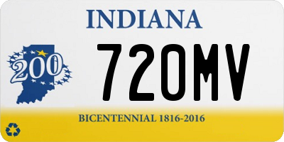 IN license plate 720MV