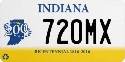 IN license plate 720MX