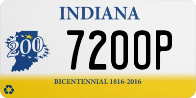 IN license plate 720OP