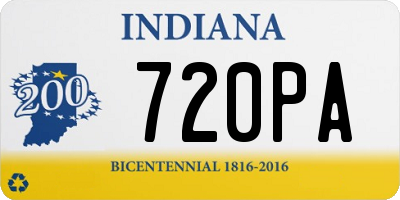 IN license plate 720PA