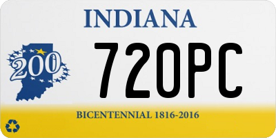IN license plate 720PC