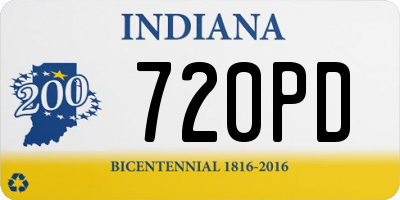 IN license plate 720PD