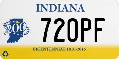 IN license plate 720PF