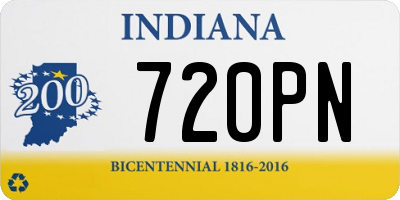 IN license plate 720PN