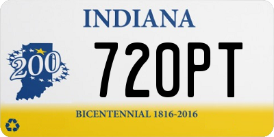 IN license plate 720PT