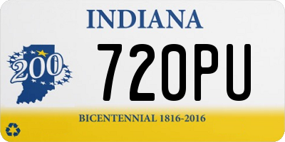 IN license plate 720PU