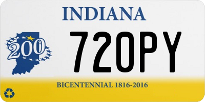 IN license plate 720PY