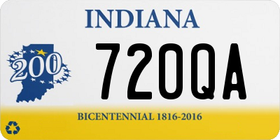 IN license plate 720QA