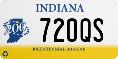 IN license plate 720QS