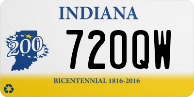 IN license plate 720QW