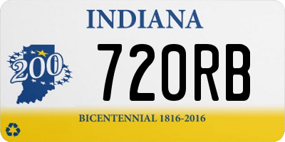 IN license plate 720RB