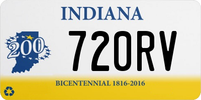 IN license plate 720RV