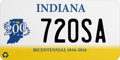 IN license plate 720SA