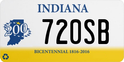 IN license plate 720SB