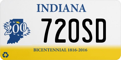 IN license plate 720SD