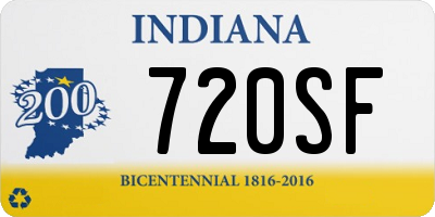 IN license plate 720SF
