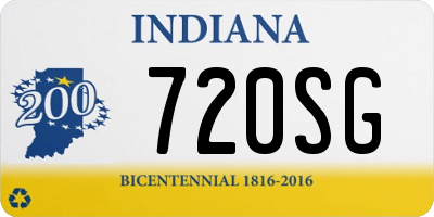 IN license plate 720SG