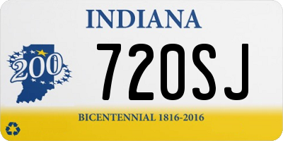 IN license plate 720SJ
