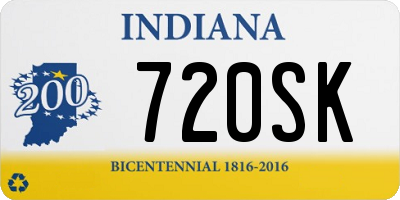 IN license plate 720SK