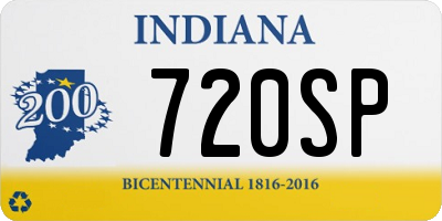IN license plate 720SP