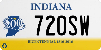 IN license plate 720SW