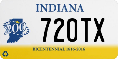 IN license plate 720TX