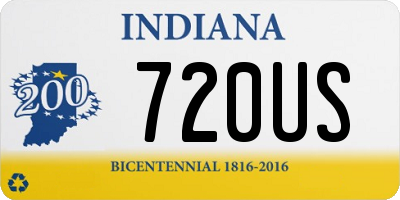 IN license plate 720US