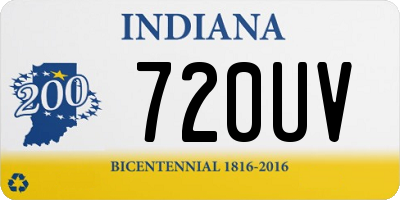 IN license plate 720UV