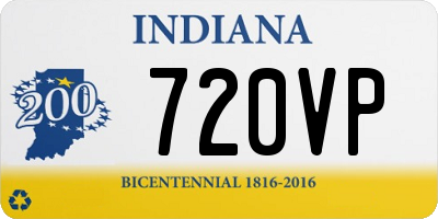 IN license plate 720VP