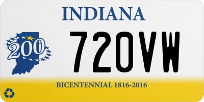 IN license plate 720VW