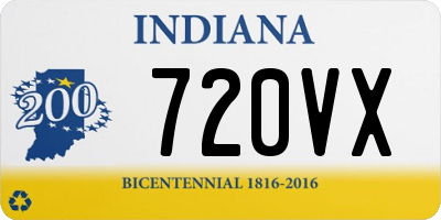 IN license plate 720VX