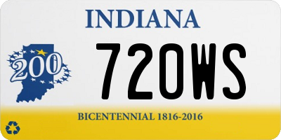 IN license plate 720WS