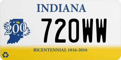 IN license plate 720WW