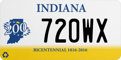 IN license plate 720WX