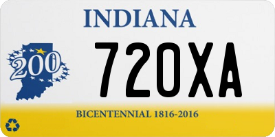 IN license plate 720XA