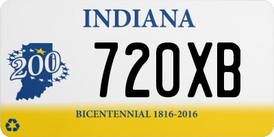 IN license plate 720XB