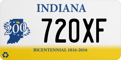 IN license plate 720XF