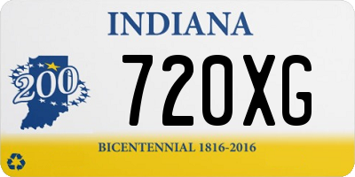 IN license plate 720XG