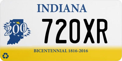 IN license plate 720XR