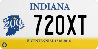 IN license plate 720XT