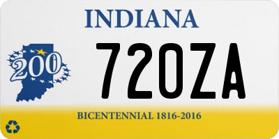 IN license plate 720ZA