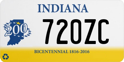 IN license plate 720ZC