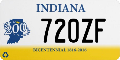 IN license plate 720ZF