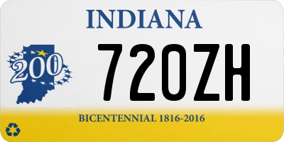 IN license plate 720ZH