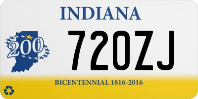 IN license plate 720ZJ