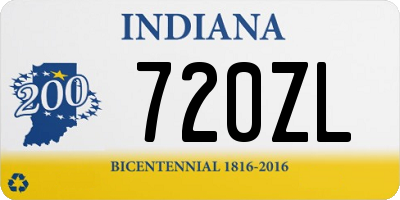 IN license plate 720ZL