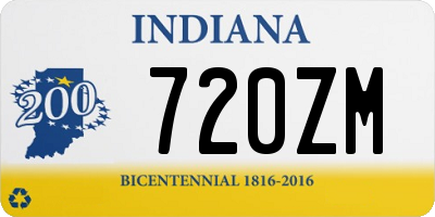 IN license plate 720ZM