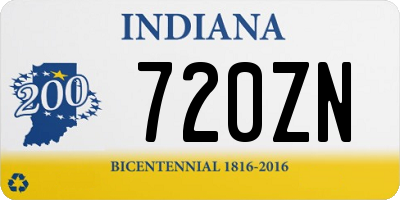 IN license plate 720ZN